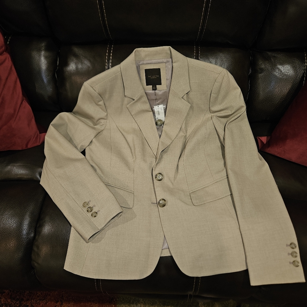 The Limited Beige Blazer with Button Detail